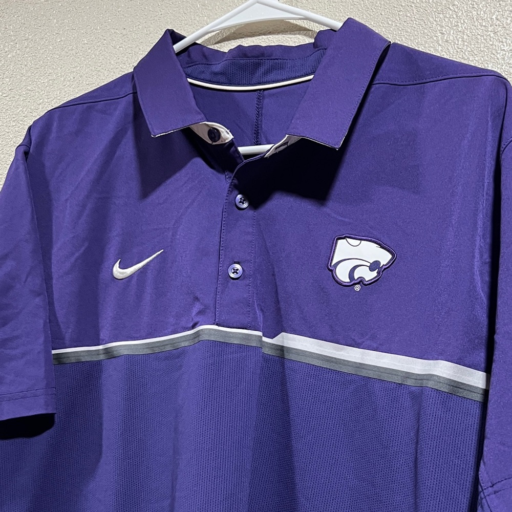 Nike Purple Kansas State Wildcats Polo with White & Silver Accents - Picture 2 of 5